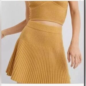 Aerie Knit Tan Take Charge Sweater Skirt Size Small NWT